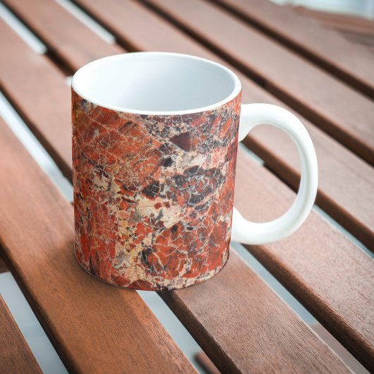 Oranje gebogen Jasper Stone Pattern Mok
