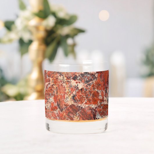 Oranje gebogen Jasper Stone Pattern Whisky Glas (Insitu (Huwelijk))