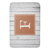 Oranje gebrand Rustisch monogram Bath Mat (Voorkant Verticaal)