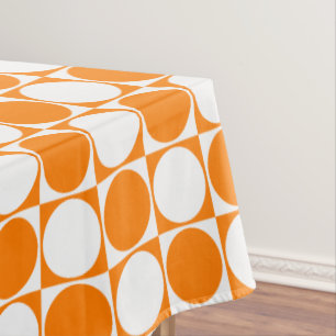 Oranje & gebroken wit grafiekpatroon tafelkleed