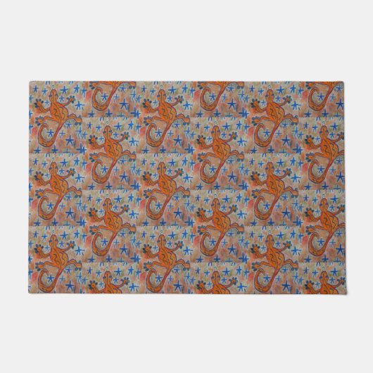 Oranje Gecko-deurmat Deurmat (Voorkant)