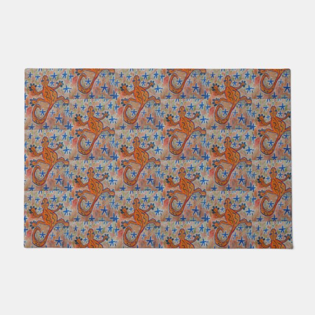 Oranje Gecko-deurmat Deurmat (Voorkant)