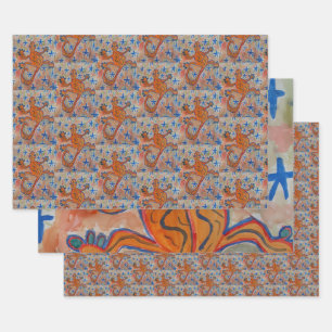 Oranje Gecko  Inpakpapier Vel