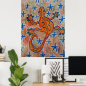 Oranje Gecko Poster (Thuiskantoor)