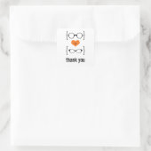 Oranje Geeky Glasses Dank u Stickers (Tas)