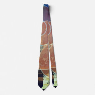 Oranje, geel, blauw Abstract en elegant Stropdas