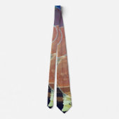 Oranje, geel, blauw Abstract en elegant Stropdas (Achterkant)