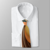 Oranje geel bruin retro abstract modern patroon stropdas (Gebonden)