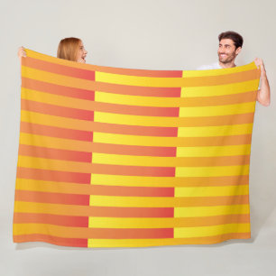 Oranje geel gestreept patroon fleece deken