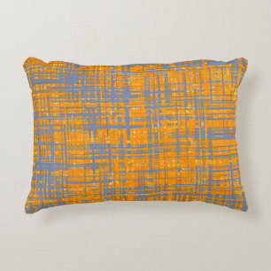 Oranje geel grijs blauw modern patroon decoratief kussen