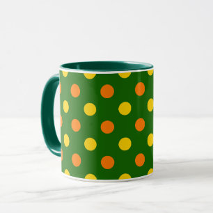 Oranje Geel Groen Stippen Design Mok