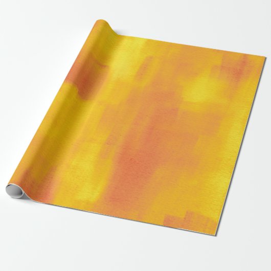 Oranje geel modern Abstract Cadeaupapier (Uitgerold)