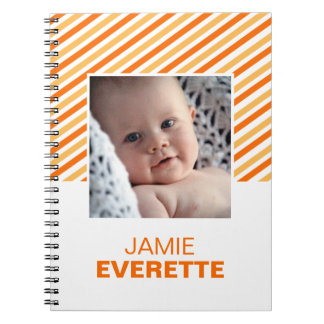 Oranje geel modern strepen op maat gemaakte foto j notitieboek