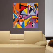 Oranje geel Multi Modern Geometrisch Abstract
