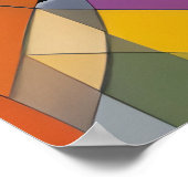 Oranje geel Multi Modern Geometrisch Abstract Poster (Hoek)