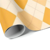 Oranje geel ontwerp met paniekvormig design cadeaupapier (Rol Hoek)