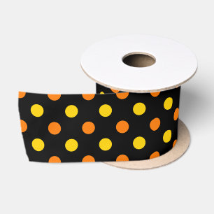 Oranje Geel Op Zwarte Stippen Ontwerp  Lint