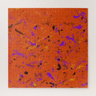 Oranje, geel, Paars en zwart Abstract Legpuzzel