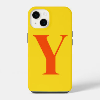Oranje Geel Persoonlijke Monogram iPhone 14 Hoesje