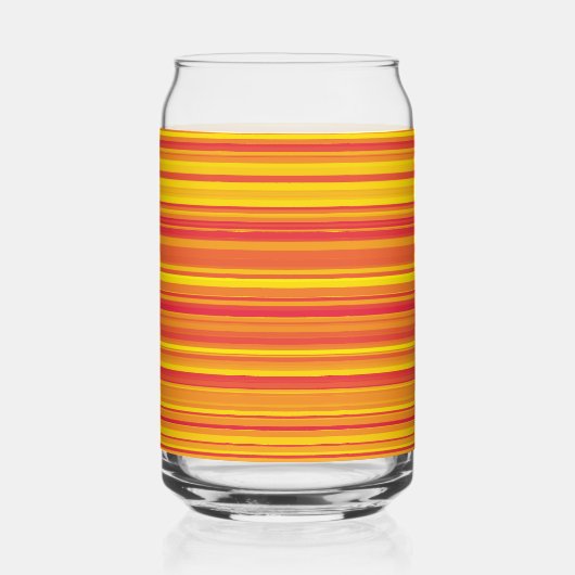 Oranje geel rood gestreept blikvorm glas (Voorkant)