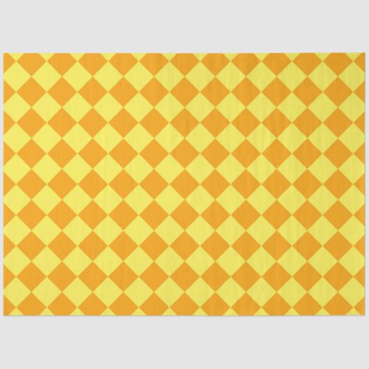 Oranje geel ruitpatroon tissuepapier (Voorkant)