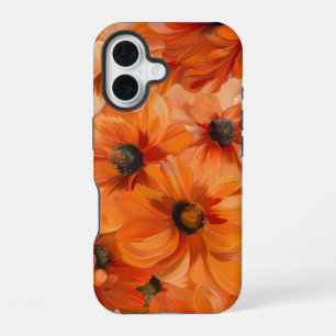 ORANJE GEEL WITTE HERFST ANEMONE PAPAVER BLOEMEN iPhone 16 HOESJE