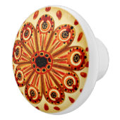 Oranje geel zeewier, geïllustreerd Keramische Knop (Rechts)