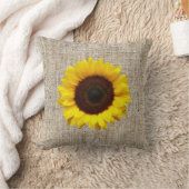 oranje geel Zonnebloem jute home decor kussen (Deken)