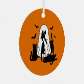 Oranje geest met katten Halloween Tree Ornament (Voorkant Rechts)