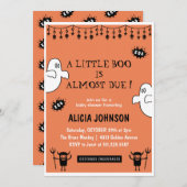 Oranje Geesten Little Boo Halloween baby shower Kaart (Voorkant / Achterkant)