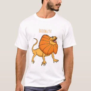 Oranje gefranjerde hals hagedis cartoon illustrati t-shirt