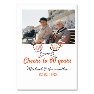 Oranje gejuich voor 60-jarig huwelijksfeest kaart