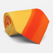 Oranje gele Abstracte strepen Stropdas (Opgerold)
