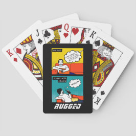 oranje gele blauwe honing Rugged Geek Comics Pokerkaarten