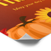 Oranje Gele Bloemen Thanksgiving Poster (Hoek)