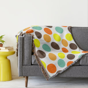 Oranje, gele, bruine, blauwe Stippen Deken