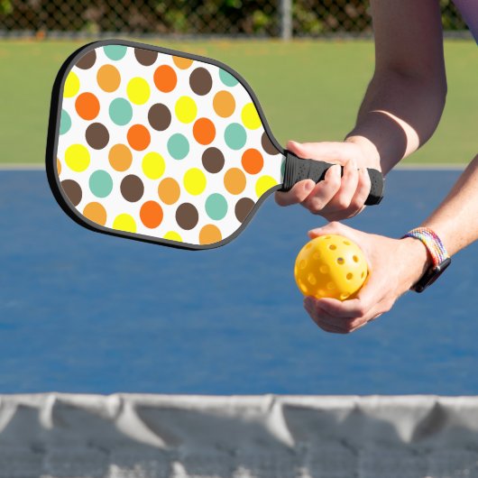 Oranje, gele, bruine, blauwe Stippen Pickleball Paddle (Insitu)