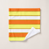 Oranje, gele en witte strepen bad handdoek (Wasdoekje)