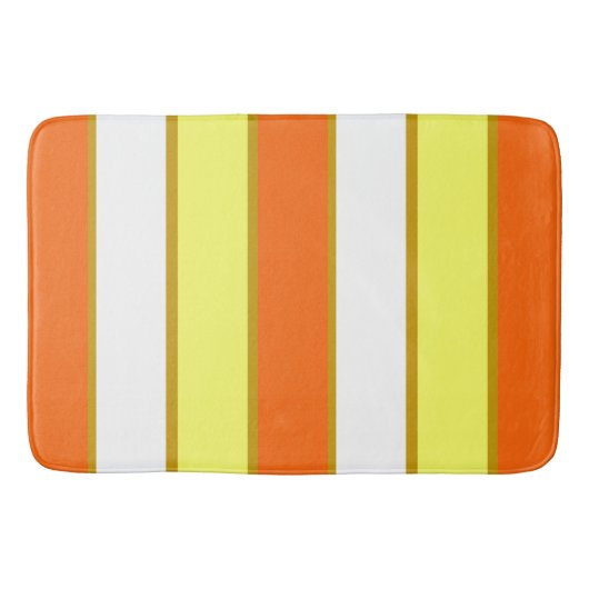 Oranje, gele en witte strepen badmat (Voorkant)