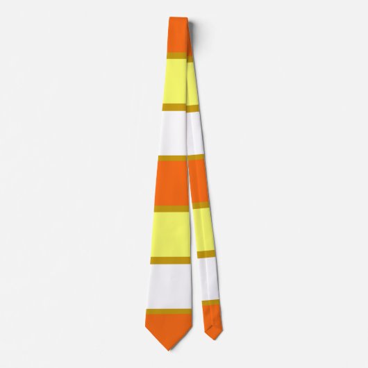 Oranje, gele en witte strepen stropdas (Voorkant)