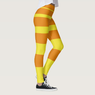 Oranje gele gestreept brander leggings