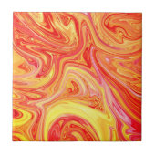 Oranje gele marmer - Abstracte textuur Tegeltje (Voorkant)