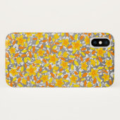 Oranje gele patronen van bloemen Case-Mate iPhone case (Achterkant (horizontaal))