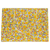 Oranje gele patronen van bloemen large cadeauzakje (Voorkant)