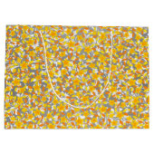 Oranje gele patronen van bloemen large cadeauzakje (Achterkant)