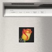 Oranje-gele Rose Magneet (Insitu (Vaatwasser))