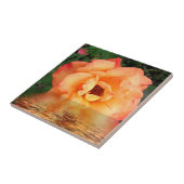 Oranje gele rozenbloem tegeltje (Zijkant)