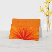 Oranje Gele Starburst Happy Birthday Kaart (Gele Bloem)