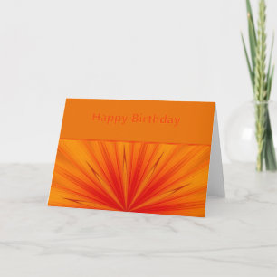 Oranje Gele Starburst Happy Birthday Kaart