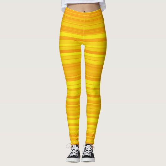 Oranje gele strepen leggings (Voorkant)